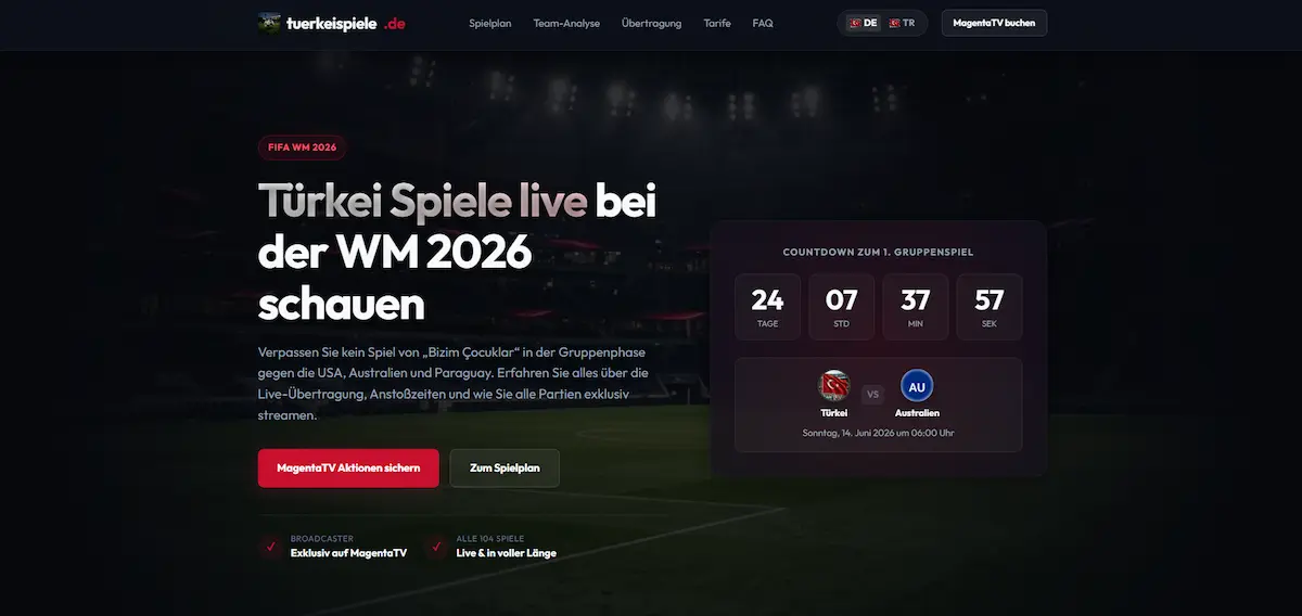 Tuerkeispiele.de Event-Landingpage von rZWEI media