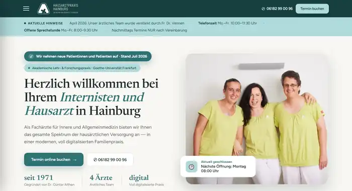 Hausarztpraxis Hainburg Website Referenz