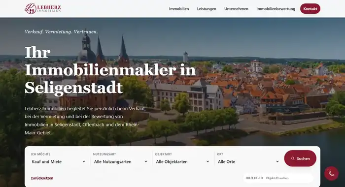 Lebherz Immobilien Webdesign Referenz