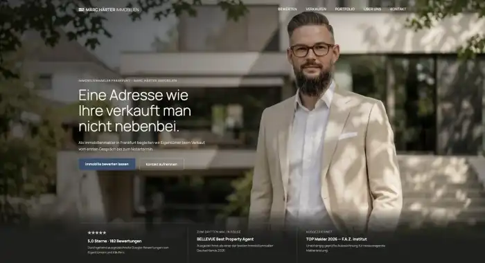 Marc Härter Immobilien Website und SEO Referenz